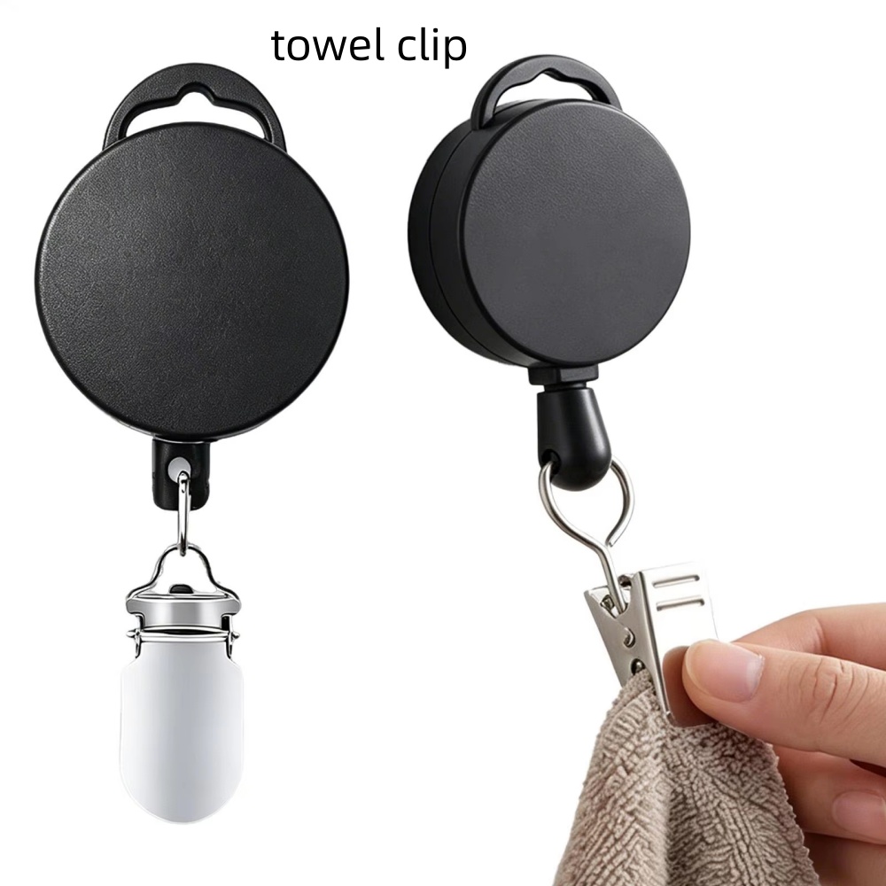 Commercial Kitchen Towels - 4/2/1 個自動格納式タオルラック自己粘着壁掛けハンドタオルホルダークリップバスルームキッチンオーガナイザー