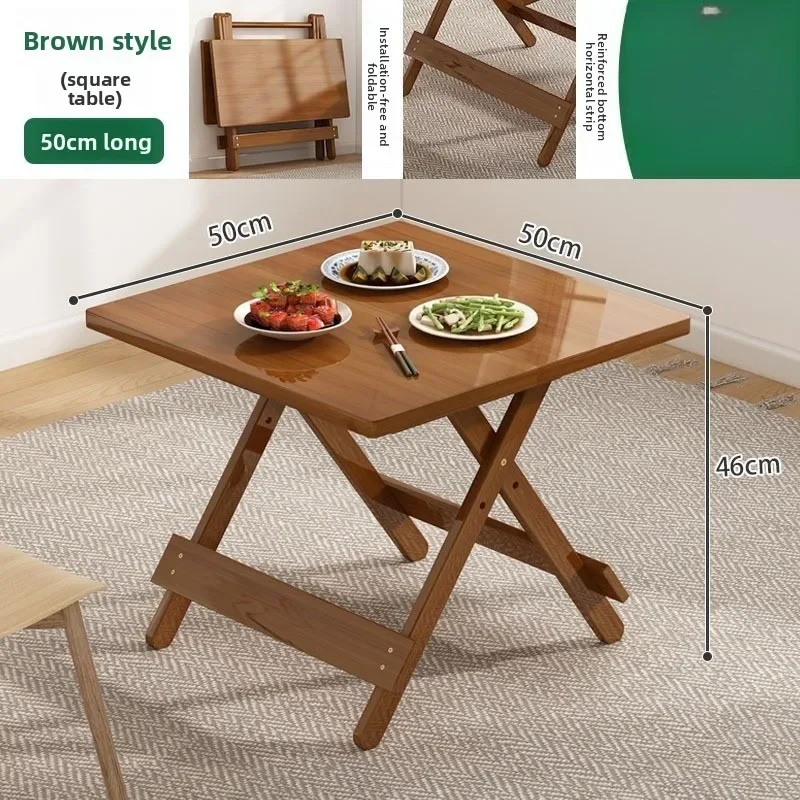 Commercial Kitchen Rental - 無垢材製ポータブル折りたたみ式正方形ダイニングテーブル、小型キッチン、賃貸住宅、業務用、市場露店テーブル