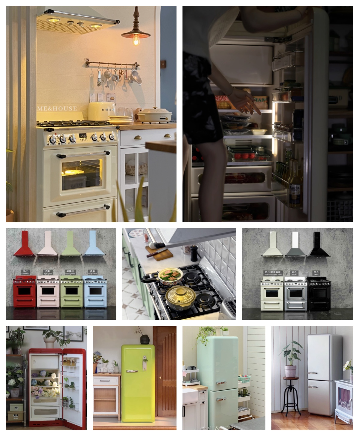 Commercial Kitchen Fridge - 1/6 モダンなミニチュアキッチン家具ブライス/BJD ミニ冷蔵庫ドアレンジフードドールハウス家電 DIY 人形アクセサリー