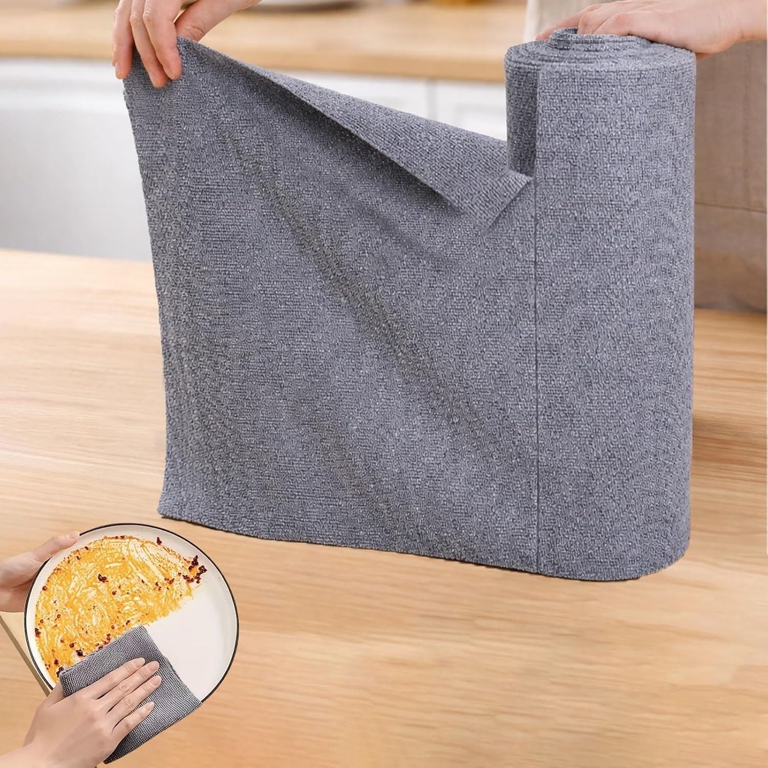 Commercial Kitchen Towels - 25x25cmマイクロファイバーディッシュタオル、20枚入り再利用可能なキッチン掃除用クロス（食器、カウンター、窓用）