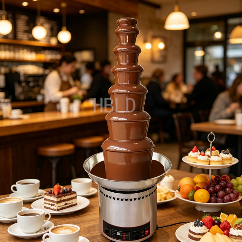Chocolate Fountain Commercial - ミニ電気チョコレートファウンテンマシン 4段ステンレス製 業務用・家庭用 新型