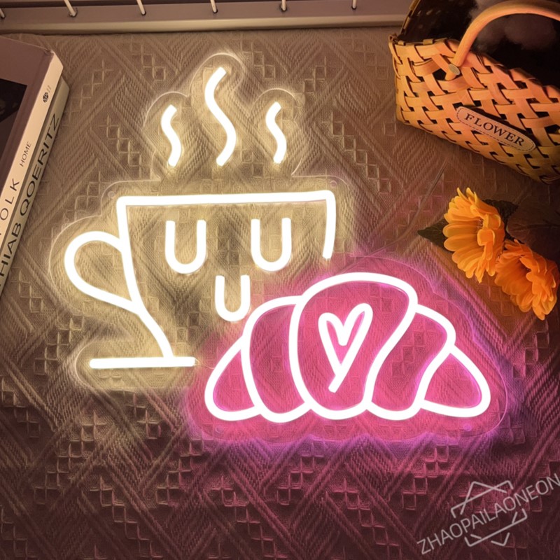 Commercial Kitchen Lighting - ネオンライトサイン,コーヒーパンの看板,レストラン,朝食店,キッチン,家の装飾,LEDウォールライト,パーティーギフト