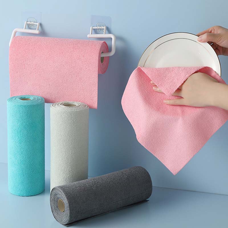 Commercial Kitchen Towels - マイクロファイバー製ティアオフ式クリーニングクロスロール、再利用可能なキッチンディッシュタオル、耐油性速乾クリーニングラグ