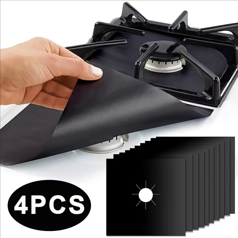 Commercial Kitchen Vent Hood - 4/8 個ガスストーブプロテクター調理器蓋ライナークリーニングパッドキッチン調理器具アクセサリー用再利用可能なボイラーフード保護