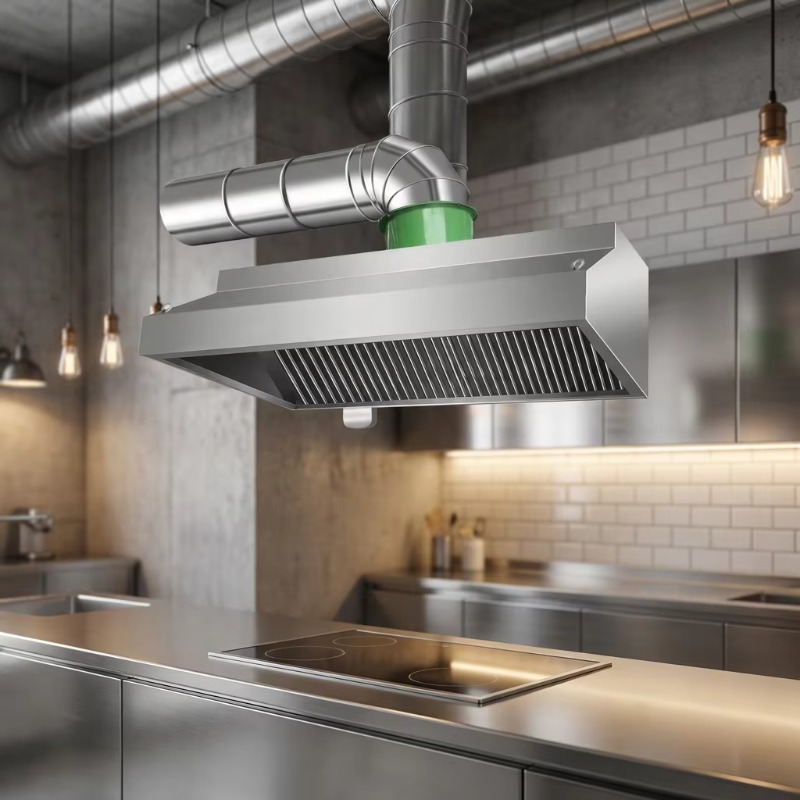 Commercial Kitchen Exhaust Hood - 業務用カスタマイズ可能なキッチン壁掛けステンレス鋼製コンビネーション排気フード400Wモータープッシュボタン式