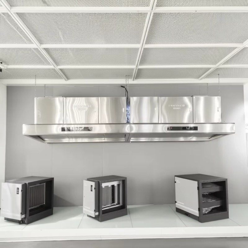 Commercial Kitchen Exhaust Hood - 業務用カスタマイズ可能な201ステンレス鋼98%キッチン排気レンジフード、静電フィルター換気システム付き