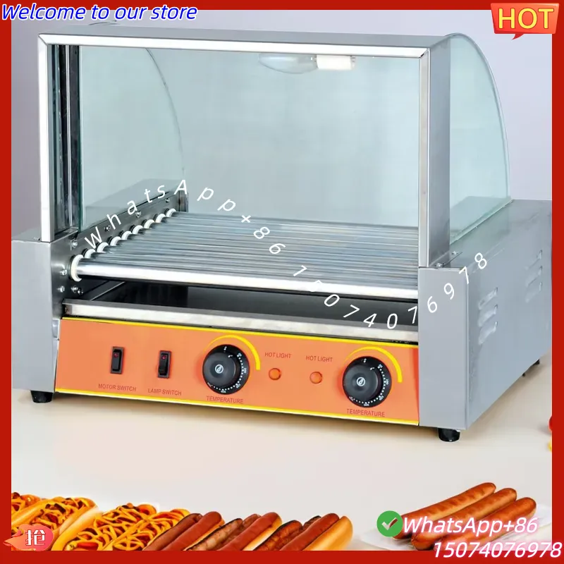 Hot Dog Roller Grill - 2026年式屋台用電気調理器加熱式業務用自動販売トースターホットドッググリルソーセージローラー成形機ホットドッグメーカー