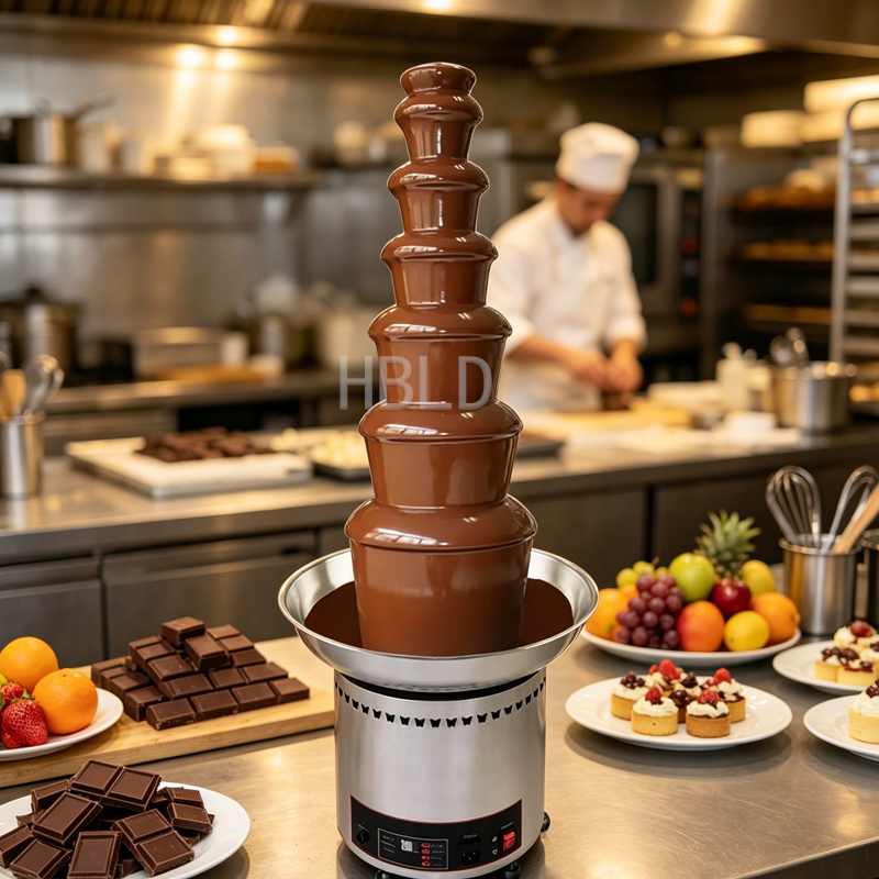 Chocolate Fountain Commercial - ステンレス製チョコレートファウンテン滝状マシン、溶解・保温機能付き、業務用4/5/6/7段