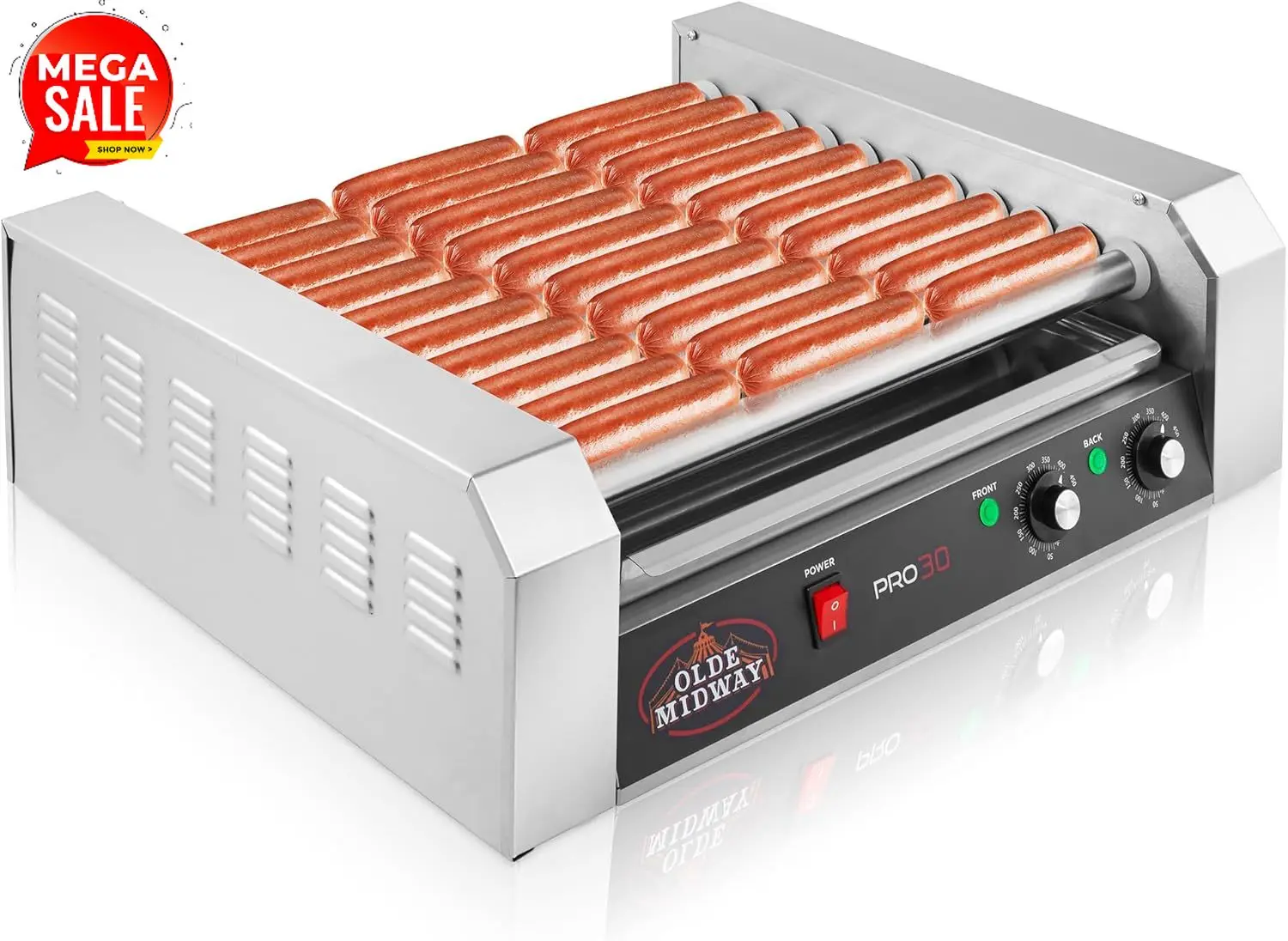 Hot Dog Roller Grill - 電気式ホットドッグローラーグリル調理機 1400ワット - 業務用