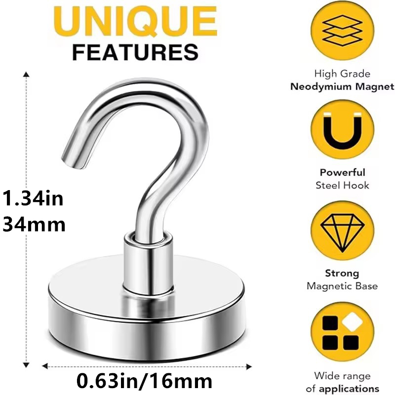 8色 16mm 強力マグネット 強力磁気フック 多目的使用  - Commercial Kitchen Fridge のレビューと価格
