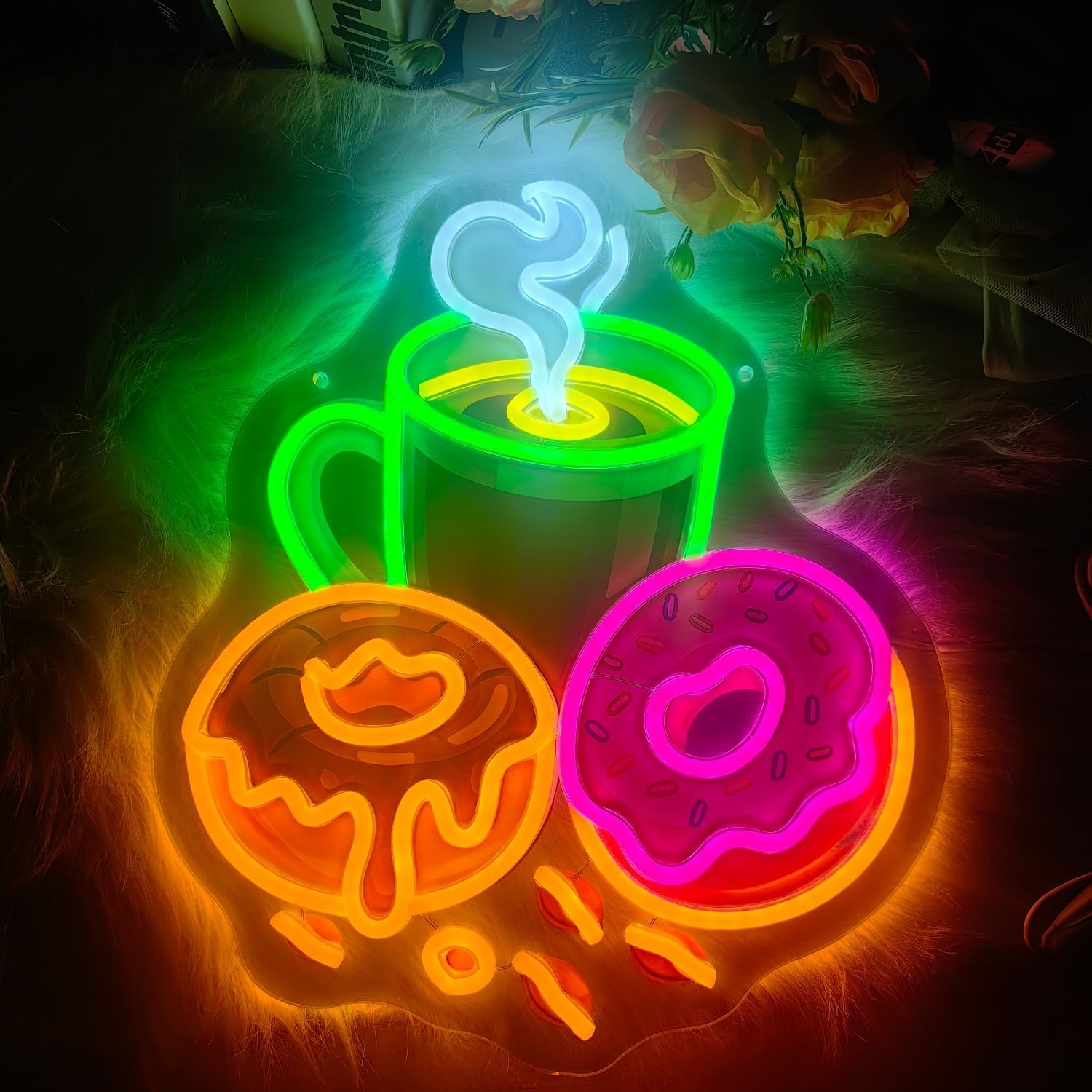 ドーナツLEDネオンサイン USB電源ネオンライト コーヒー - Commercial Kitchen Lighting のレビューと価格
