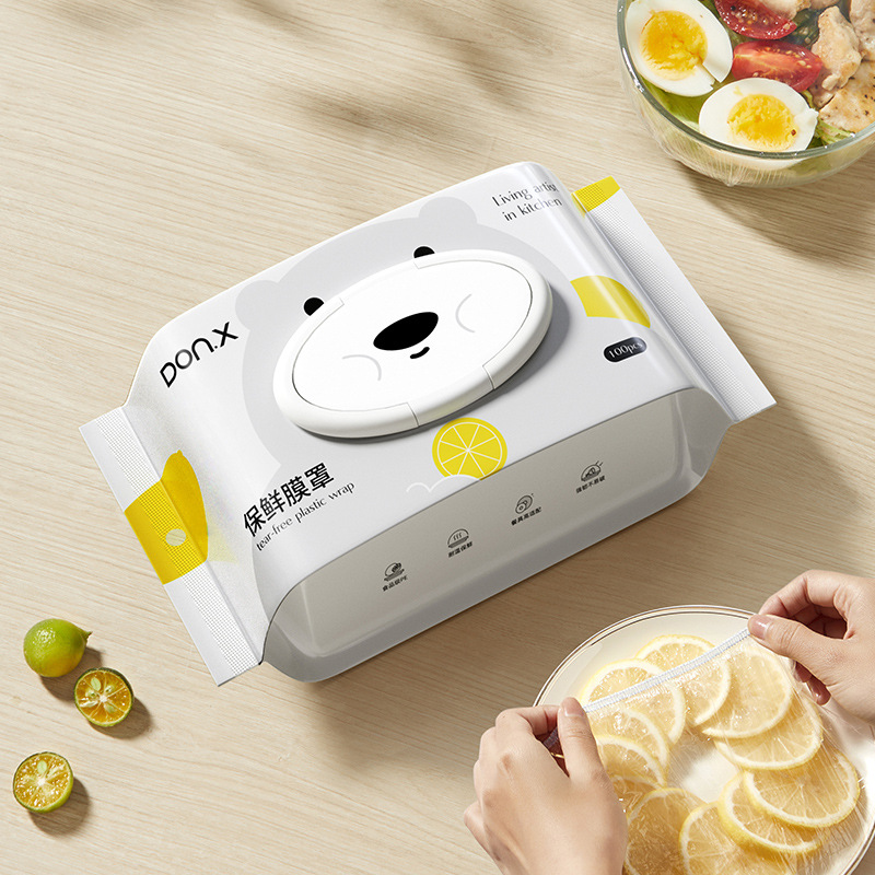100枚入り使い捨て食品グレードプラスチックラップカバー、家 - Commercial Kitchen Fridge のレビューと価格