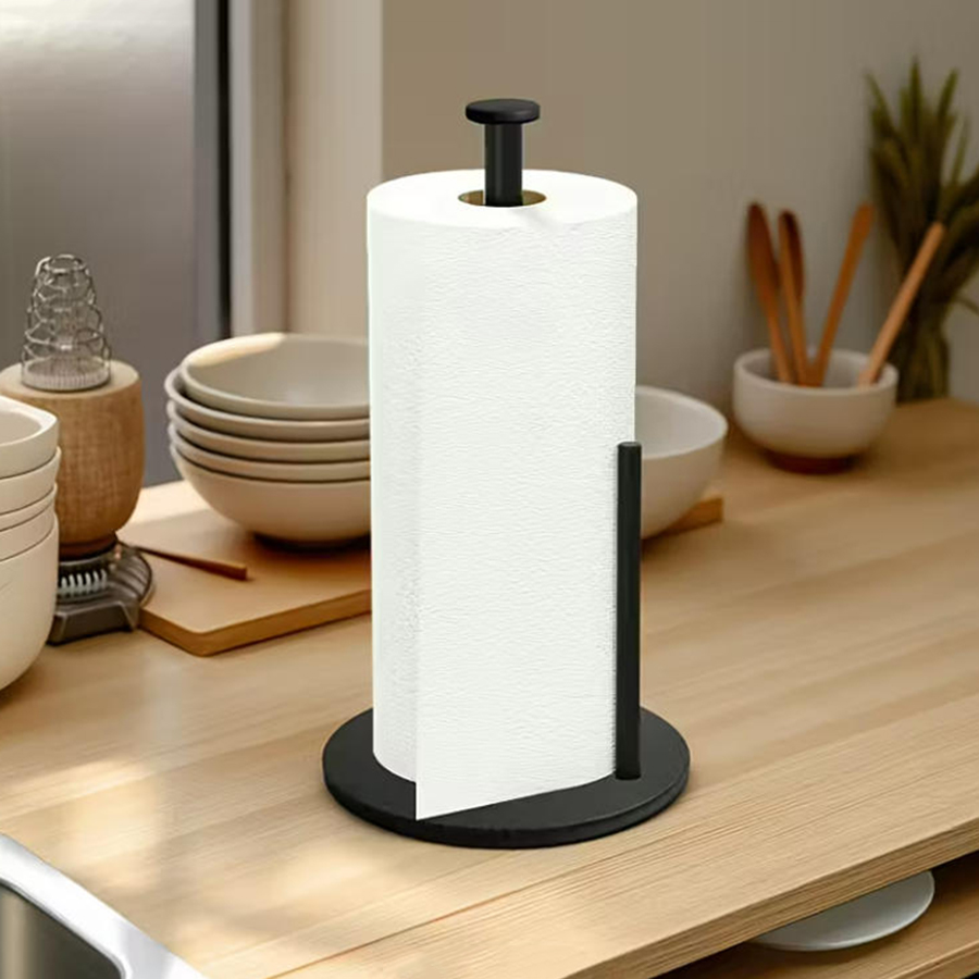 ステンレス製キッチンロールホルダー、重みのあるベース付き - - Commercial Kitchen Towels のレビューと価格