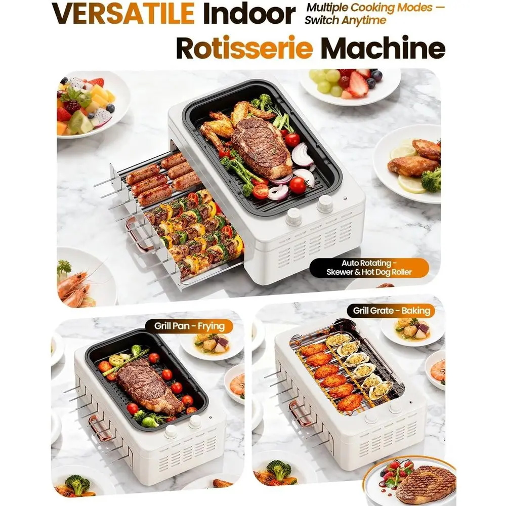 4-in-1屋内カウンタートップグリル：取り外し可能なパン、 - Hot Dog Roller Grill のレビューと価格