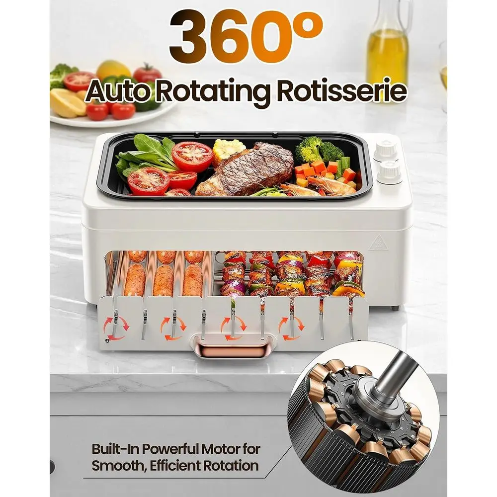 4-in-1屋内カウンタートップグリル：取り外し可能なパン、 - Hot Dog Roller Grill のレビューと価格