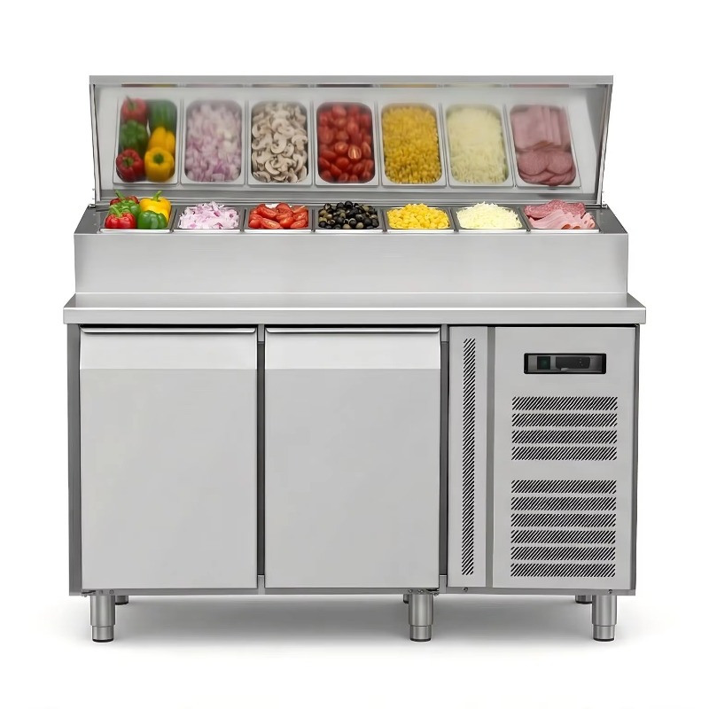 OEMカウンター冷蔵庫 サンドイッチ調理用 2ドア ステンレ - Commercial Kitchen Fridge のレビューと価格