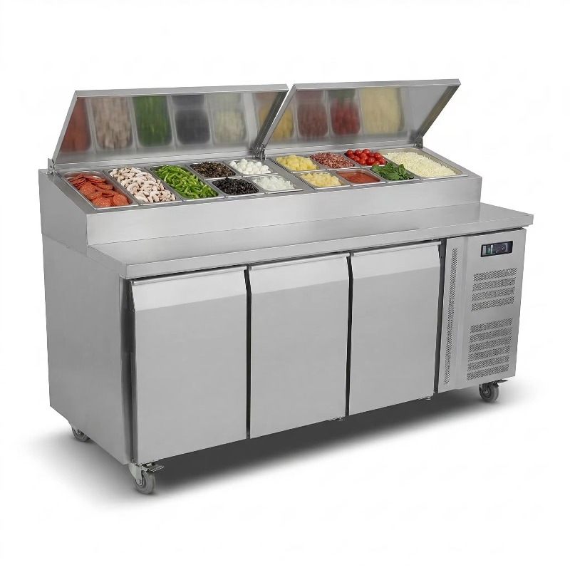 OEMカウンター冷蔵庫 サンドイッチ調理用 2ドア ステンレ - Commercial Kitchen Fridge のレビューと価格
