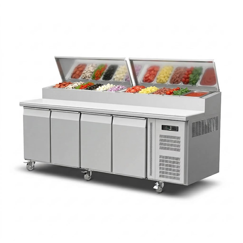 OEMカウンター冷蔵庫 サンドイッチ調理用 2ドア ステンレ - Commercial Kitchen Fridge のレビューと価格