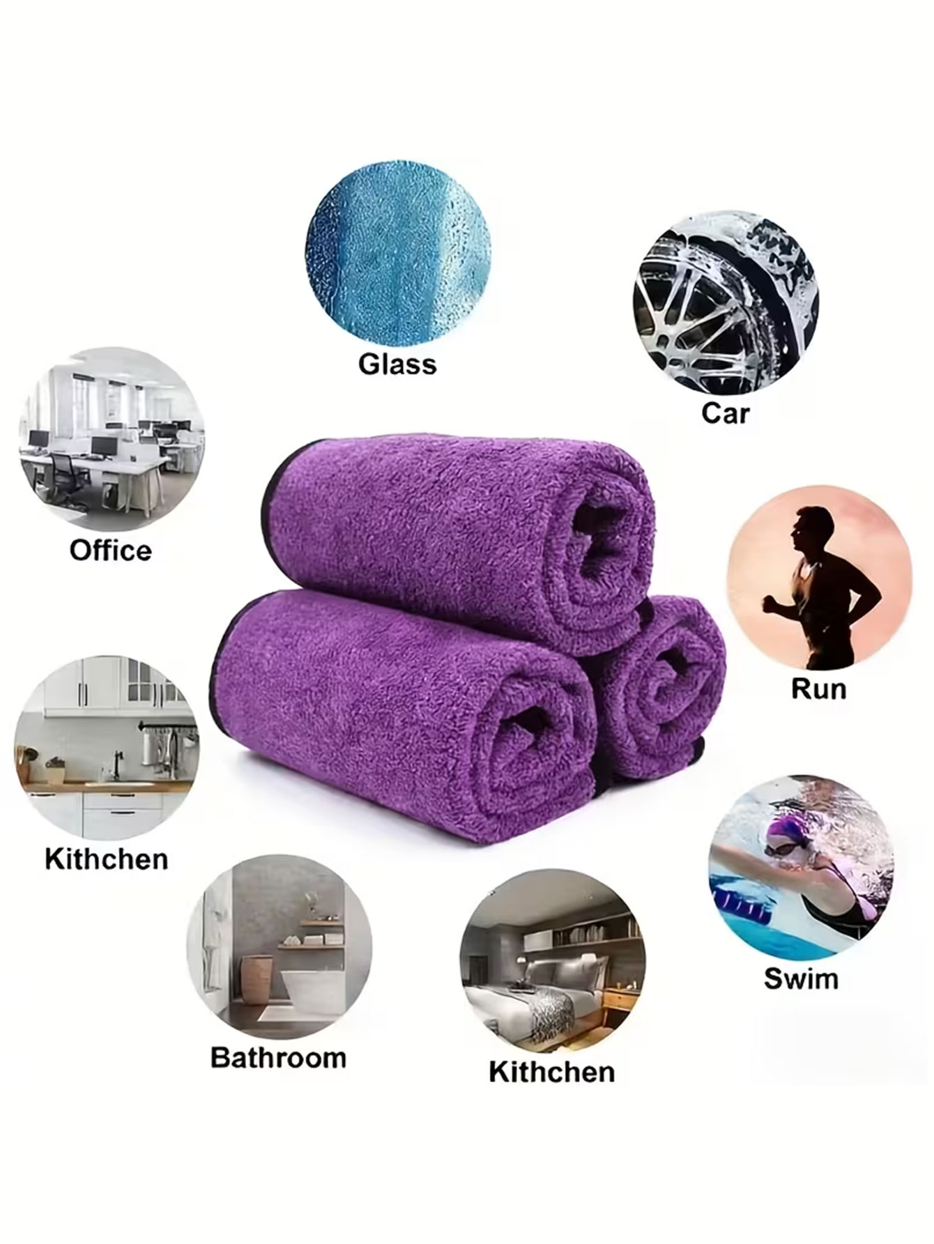 10枚入り両面コーラルベルベットマイクロファイバークリーニン - Commercial Kitchen Towels のレビューと価格