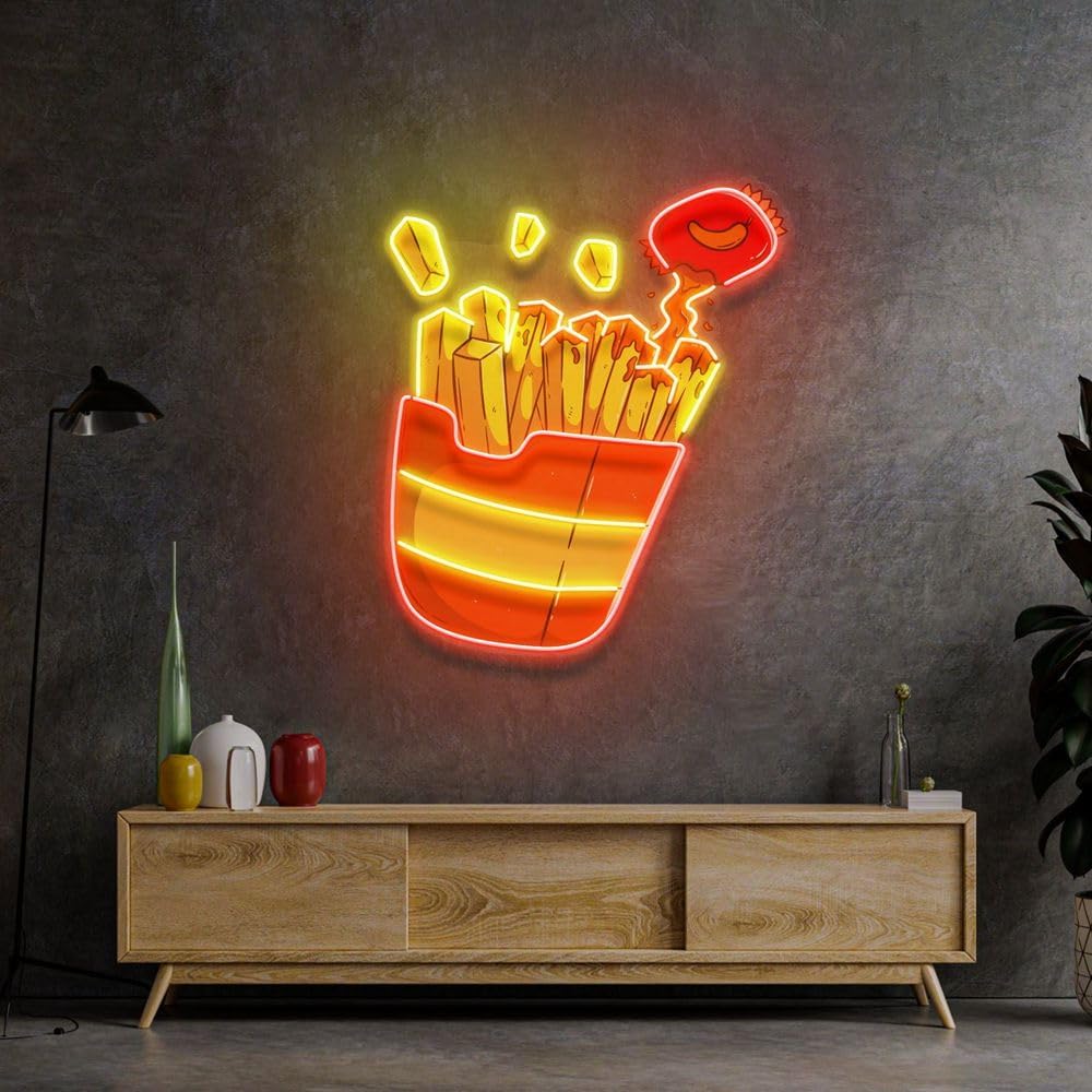 壁の装飾用にカスタマイズされたフライドポテトのサイン,LED - Commercial Kitchen Lighting のレビューと価格