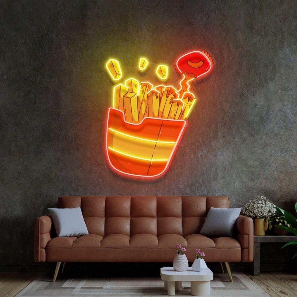 壁の装飾用にカスタマイズされたフライドポテトのサイン,LED - Commercial Kitchen Lighting のレビューと価格