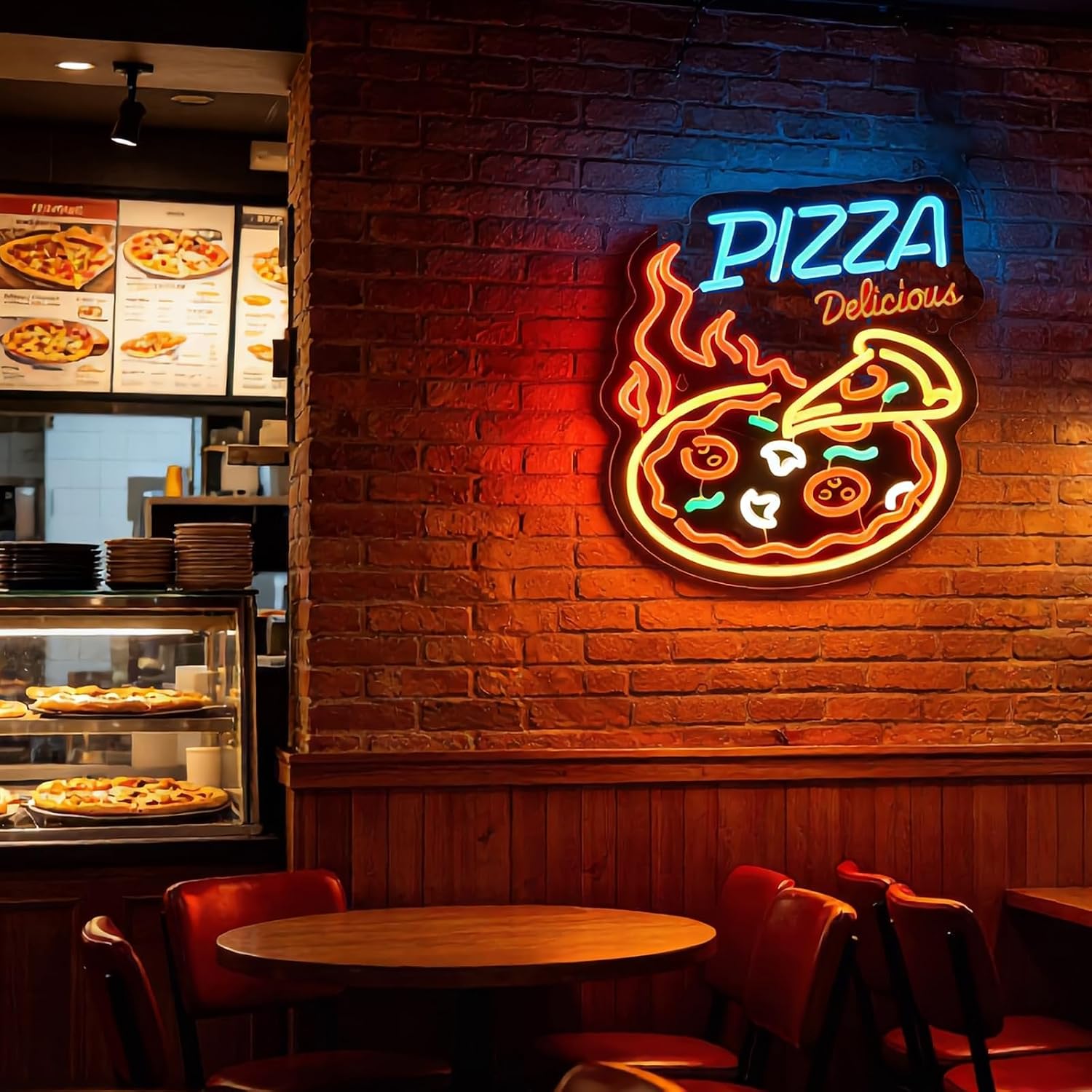 美味しいピザLEDネオンサイン USBネオンライト ピザ店  - Commercial Kitchen Lighting のレビューと価格