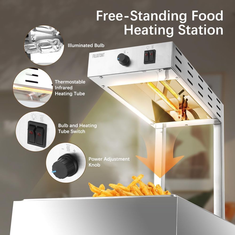 フライドポテトウォーマー、業務用加熱ランプ、チップス用耐熱食 - Commercial Kitchen Lighting のレビューと価格