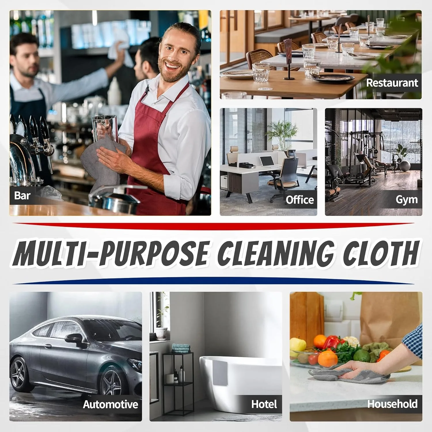 1/50 個マイクロファイバークリーニングクロス吸収タオル洗 - Commercial Kitchen Towels のレビューと価格
