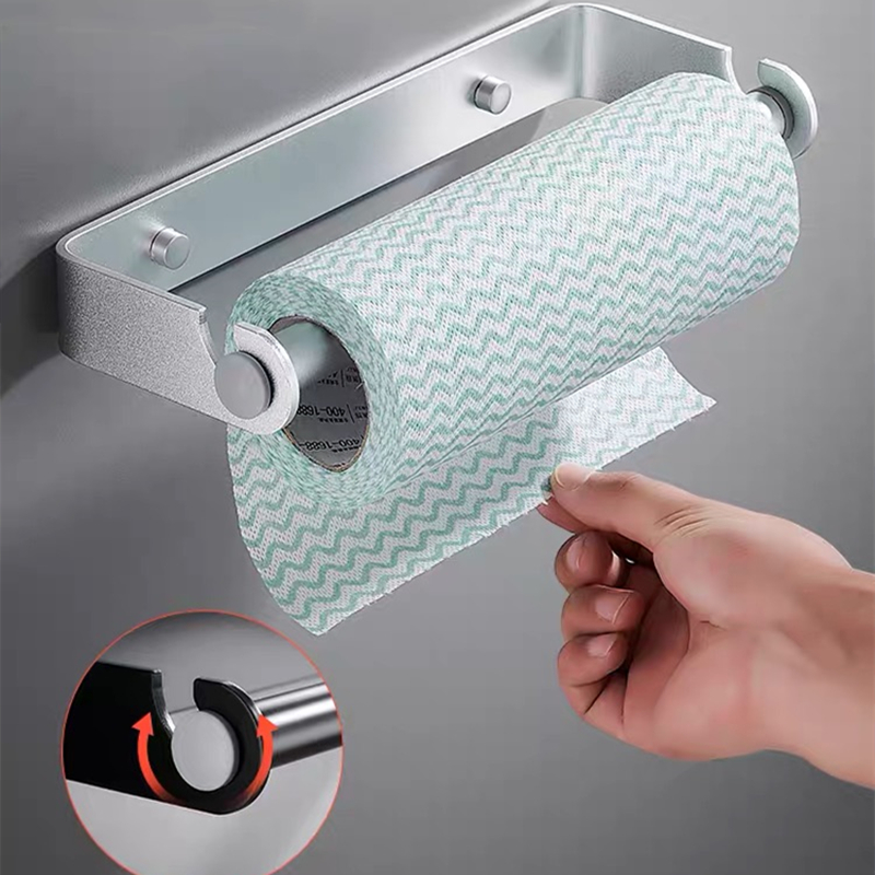 黒銀アルミ製ラップホルダー、ペーパータオルホルダー、壁掛け式 - Commercial Kitchen Towels のレビューと価格